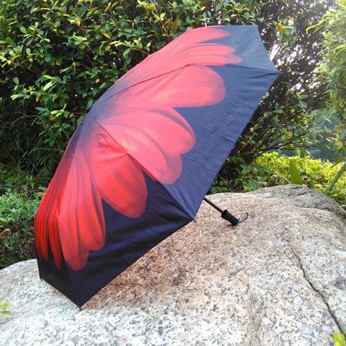 双层折叠太阳伞女士超强防晒小黑伞创意黑胶晴雨伞防紫外线遮阳伞